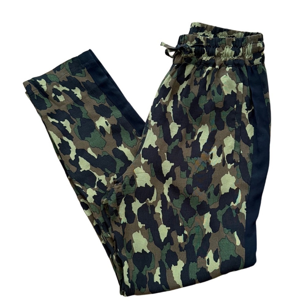 Topshop Brown Green Black Camouflage Straight Leg Pants